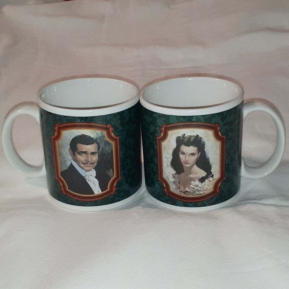 Vintage '89 Gone with‎ the Wind Mugs Rhett Scarlett